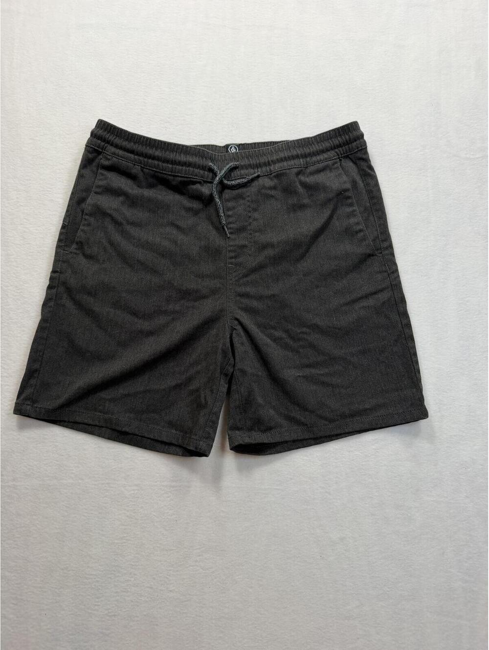 Volcom Boys Youth Large 12Y Gray‎ Elastic Waist Drawstring Casual Skate Shorts